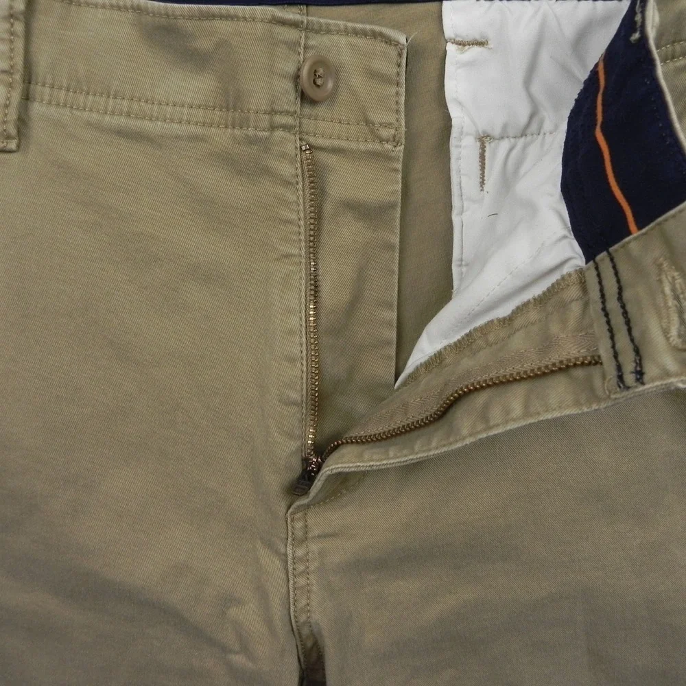 Dockers Chino Shorts Mens 34 Khaki Tan Stretch Cotton Flat Front Casual Walking